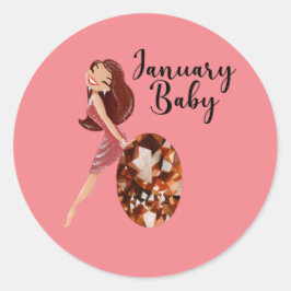 Baby januari ronde sticker