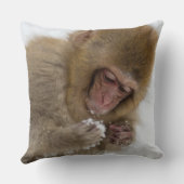 Baby Japans Macaque | Sneeuwaap Kussen (Achterkant)
