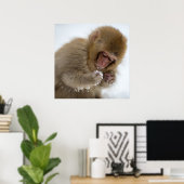 Baby Japans Macaque | Sneeuwaap Poster (Thuiskantoor)