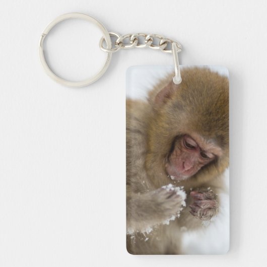 Baby Japans Macaque | Sneeuwaap Sleutelhanger (Voorkant)