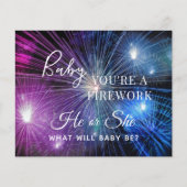 Baby je bent een vuurwerk blauw roze sekse openbar (Voorkant)