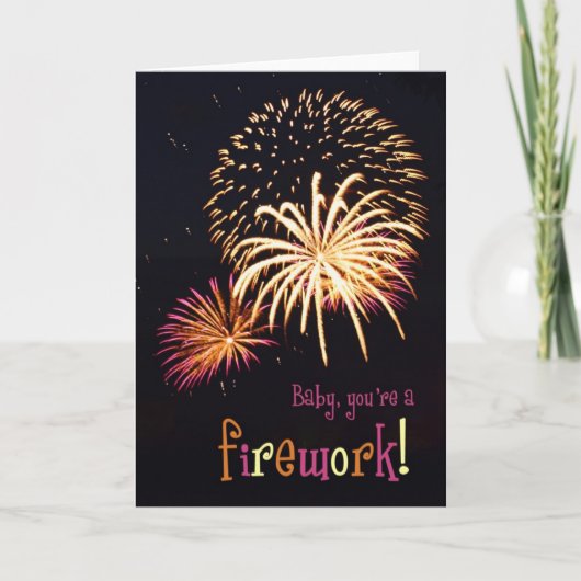 Baby je bent een vuurwerk! kaart (Voorkant)
