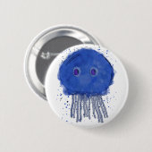 Baby Jellyfish Waterverf Ronde Button 5,7 Cm (Voorkant /achterkant)