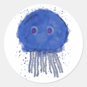 Baby Jellyfish Waterverf Ronde Sticker