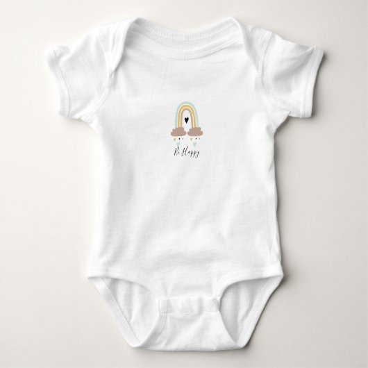Baby Jersey Body - Regenboog en Harten Bib Romper (Voorkant)