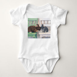 Baby Jersey Body - Twee Schattige Konijnen Romper