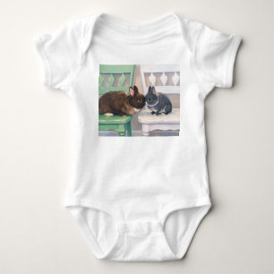Baby Jersey Body - Twee Schattige Konijnen Romper