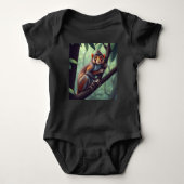 Baby Jersey Bodysuit Schattige Monkey (Voorkant)