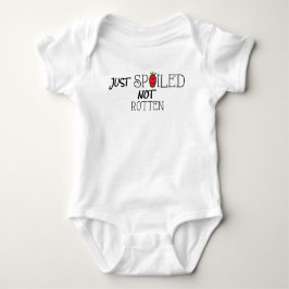 Baby Jersey Bodysuit "Spoiled not Rotten"/Red Appl