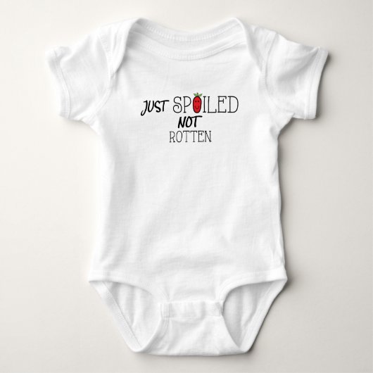 Baby Jersey Bodysuit "Spoiled not Rotten"/Red Appl (Voorkant)
