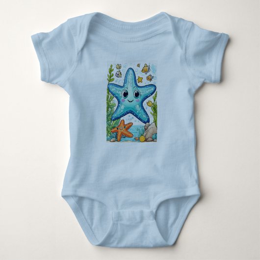 Baby Jersey Bodysuit Starfish (Voorkant)