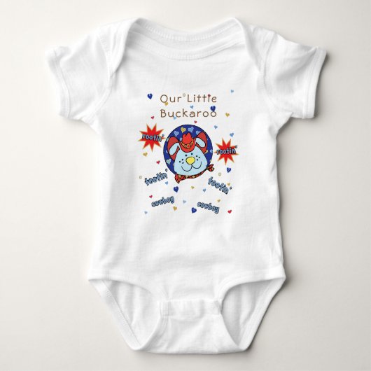 Baby Jersey Bodysuit "Tootin" Cowboy" personaliser (Voorkant)