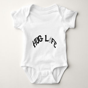 Baby Jersey Bodysuit, White - Hug Life Romper