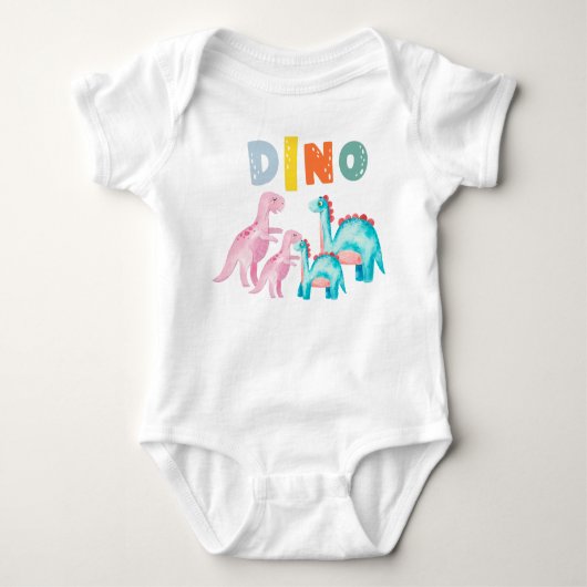 Baby jersy bodysuit met bedrukte Dinos (Voorkant)