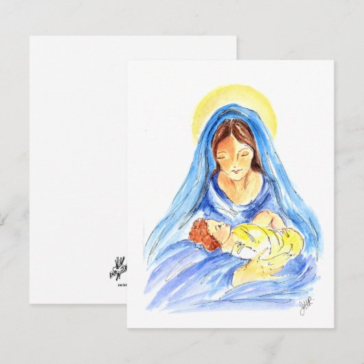 Baby Jesus 3 Kaart Blank binnen w Envelope Notitiekaartje (Voorkant / Achterkant)