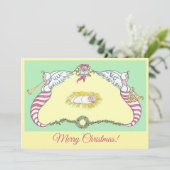 Baby Jesus Cartouche Feestdagenkaart (Staand voorkant)