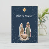 Baby Jesus Christelijke Kerstmis Feestdagenkaart (Staand voorkant)