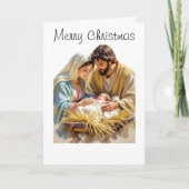 Baby Jesus Christmas Folded Holiday Card Feestdagen Kaart (Voorkant)