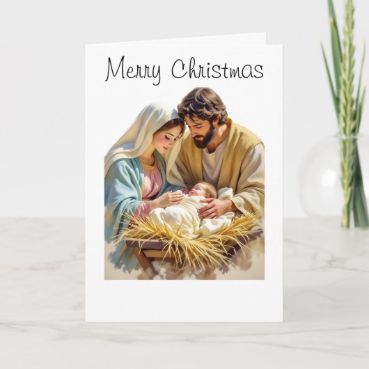Baby Jesus Christmas Folded Holiday Card Feestdagen Kaart (Voorkant)