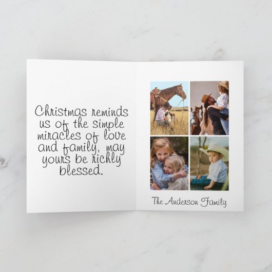 Baby Jesus Christmas Folded Holiday Card Feestdagen Kaart (Binnen)