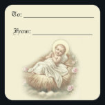 Baby Jesus Christmas Gift Label<br><div class="desc">Baby Jesus in de Manger Christmas Gift Label</div>