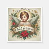 Baby Jesus Christmas Scripture Verse Découpage Servet (Voorkant)