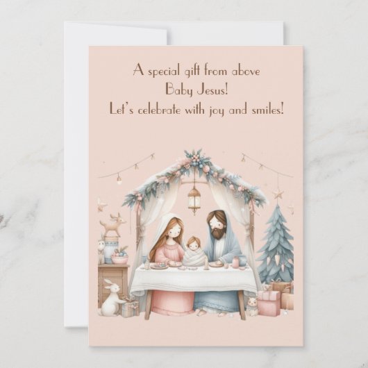 Baby Jesus Christmas Wenskaart Kaart (Voorkant)