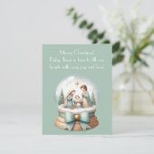 Baby Jesus & Cozy Joy Greeting Card Kaart (Staand voorkant)