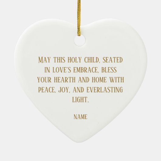 Baby Jesus Cradle of Light Ornament (Achterkant)