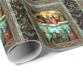 Baby Jesus Elegant Kerstfeestdag Cadeaupapier (Rol Hoek)