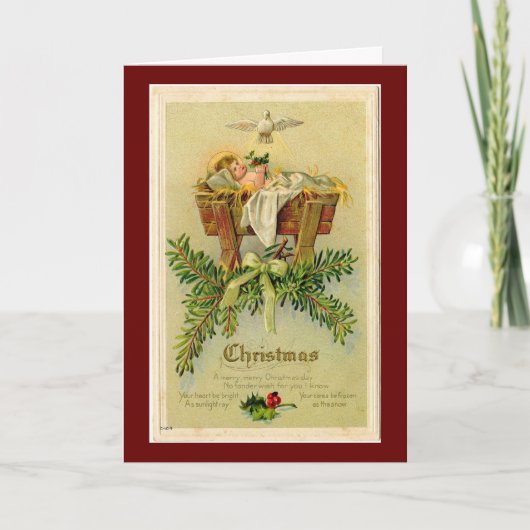 Baby Jesus en Duif Feestdagen Kaart (Voorkant)