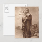 Baby Jesus en Moeder Maria Briefkaart (Voorkant / Achterkant)