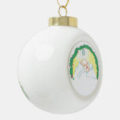 Baby Jesus Enwreathed Keramische Bal Ornament (Links)