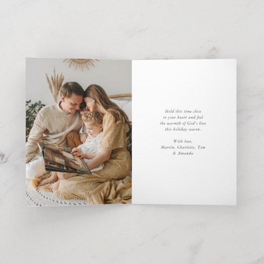 Baby Jesus Geboorte Christelijk Folie Feestdagenkaart (Binnenlaag)