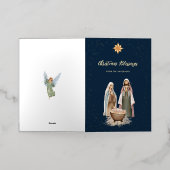 Baby Jesus Geboorte Christelijk Folie Feestdagenkaart (Buiten Laag)