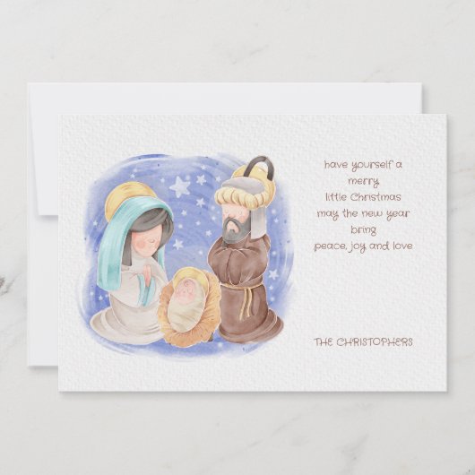 Baby Jesus Geboorte Kerstmis Kaart (Voorkant)