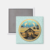 Baby Jesus Geboorte Scène, Geboorte van Jezus Vaka Magneet (Voorkant / Achterkant)