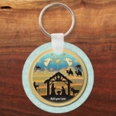 Baby Jesus Geboorte Scène, Geboorte van Jezus Vaka Sleutelhanger (Voorkant)