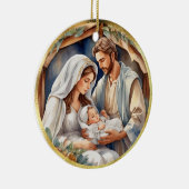 Baby Jesus | Geboorte vakantie Kaart Keramisch Ornament (Rechts)