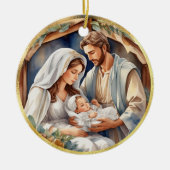 Baby Jesus | Geboorte vakantie Kaart Keramisch Ornament (Voorkant)