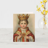 Baby Jesus gevouwen Wenskaart Kaart (Gele Bloem)