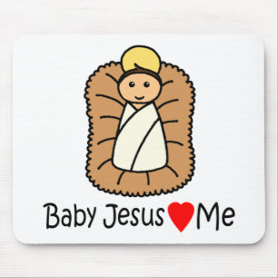 Baby Jesus Heart (Loves) mij Muismat