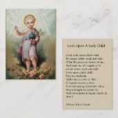 Baby Jesus houdt de Wereldheilige kaarten vast Visitekaartje (Voorkant / Achterkant)
