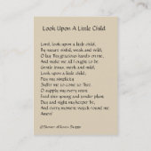 Baby Jesus houdt de Wereldheilige kaarten vast Visitekaartje (Achterkant)