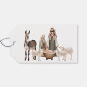 Baby Jesus in de Manger Geboorte Gift Labels Cadeaulabel (Achterkant Horizontaal)