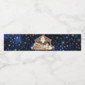 Baby Jesus in de Manger Geboorte Waterfles Waterfles Etiket (Enkel label)