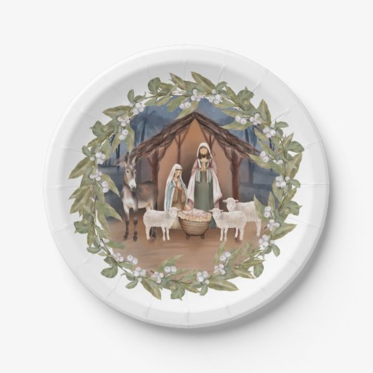 Baby Jesus in de Manger Nativity Paper Bord (Voorkant)