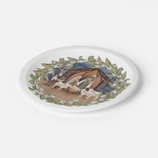 Baby Jesus in de Manger Nativity Paper Bord (Gekanteld)