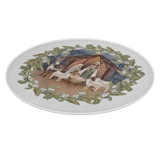 Baby Jesus in de Manger Nativity Snijplank (Hoek)