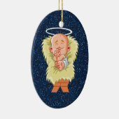 Baby Jesus in Manger Keramisch Ornament (Rechts)